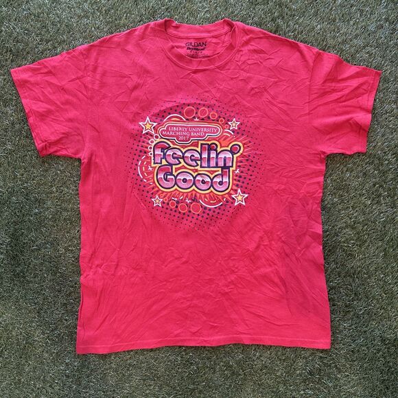 Liberty University Marching Band 2017 Feelin’ Good Red Graphic T Shirt Mens Med - Picture 1 of 8
